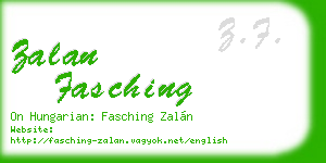 zalan fasching business card